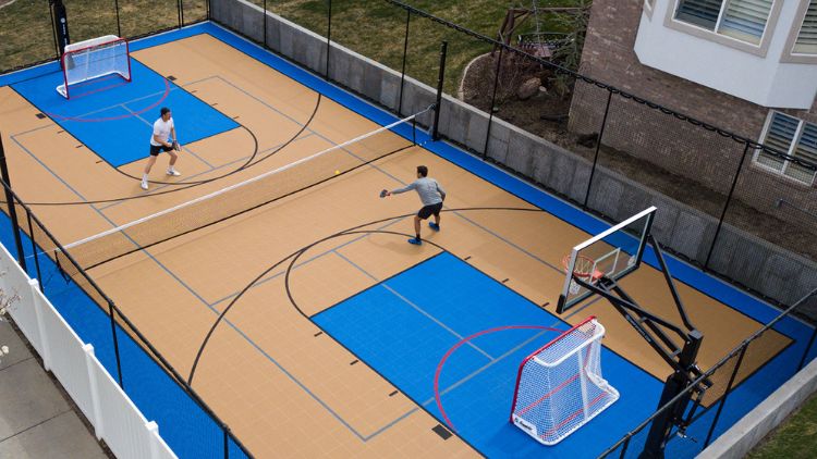 pickleball lines on basketball court